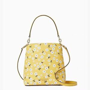 Kate Spade Yellow Darcy Small Bucket Bag and Slim Bifold Wallet